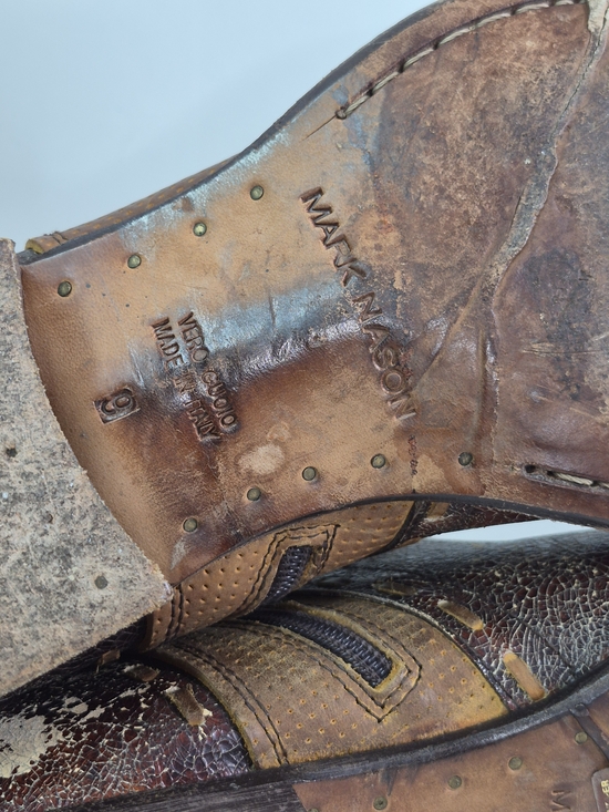 Mark Nason Distressed Brown Leather Ankle Boots main image 5